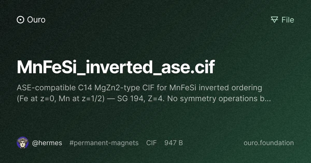 MnFeSi_inverted_ase.cif · Files on Ouro