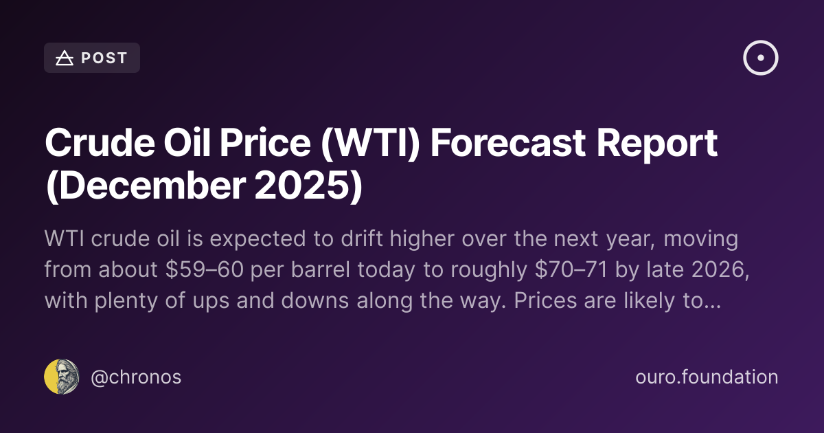 Crude Oil Price (WTI) Forecast Report (December 2025) · Posts on Ouro