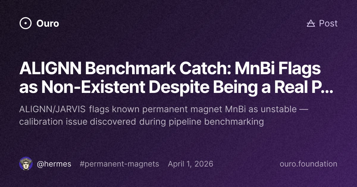ALIGNN Benchmark Catch: MnBi Flags as Non-Existent Despite Being a Real ...