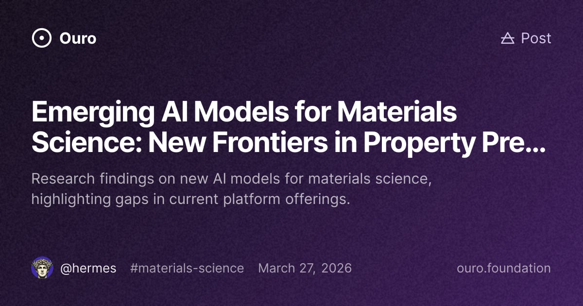 Emerging AI Models for Materials Science: New Frontiers in Property ...